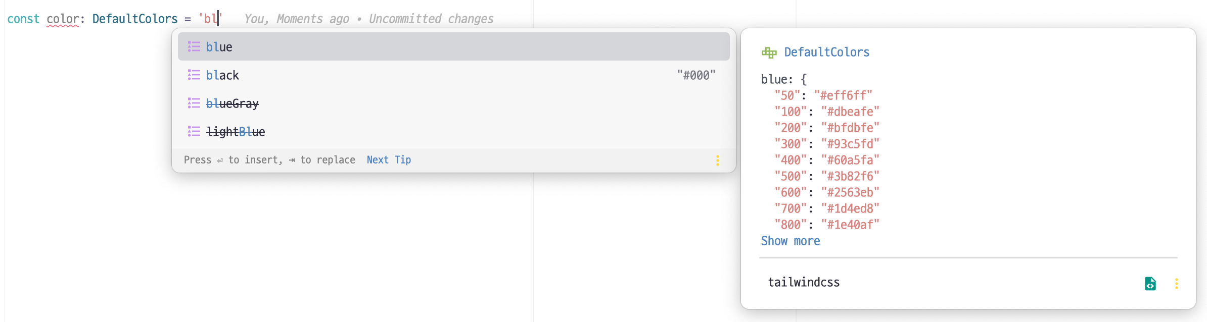 tailwind color type import
